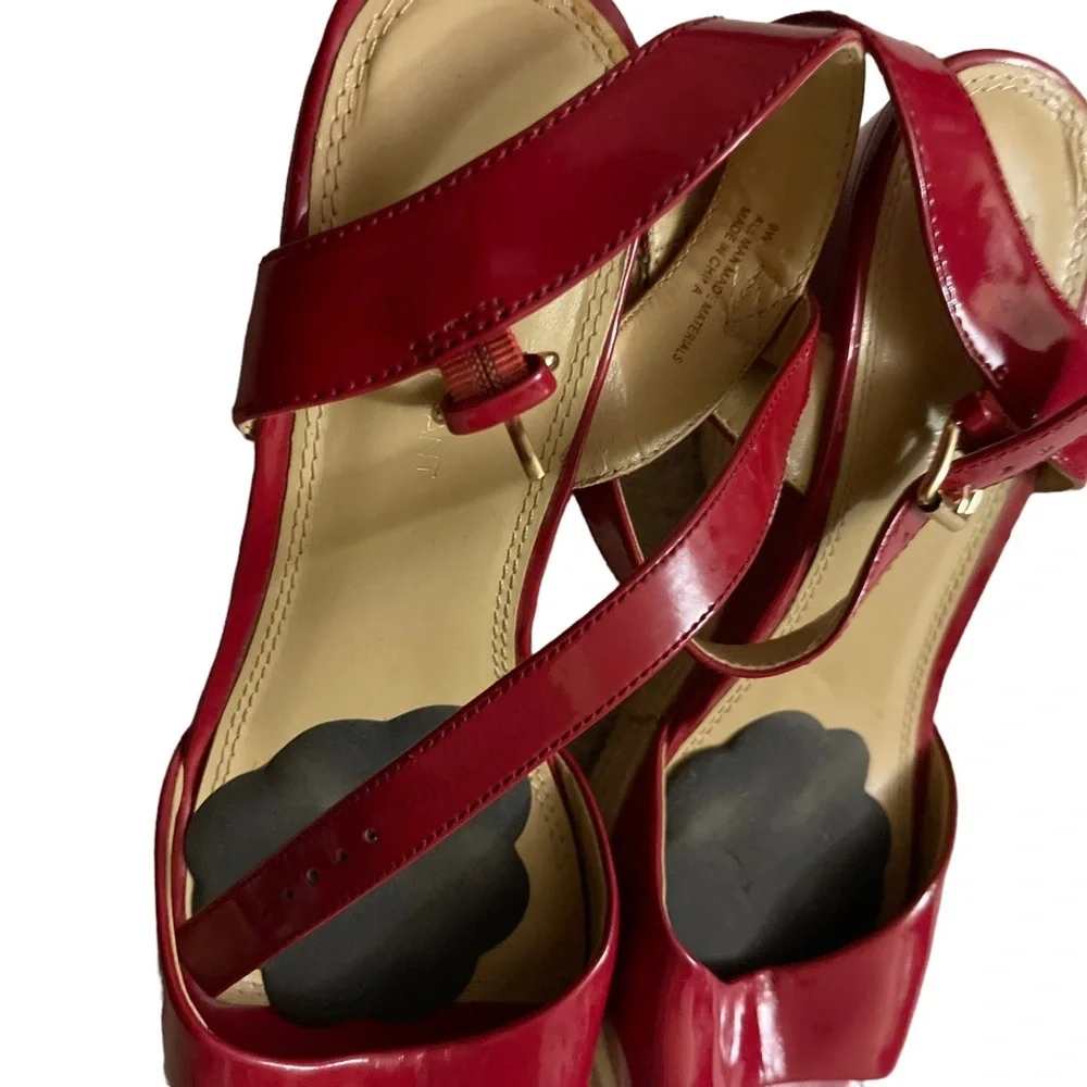 Lane Bryant Espadrille Red Pleather Wedges